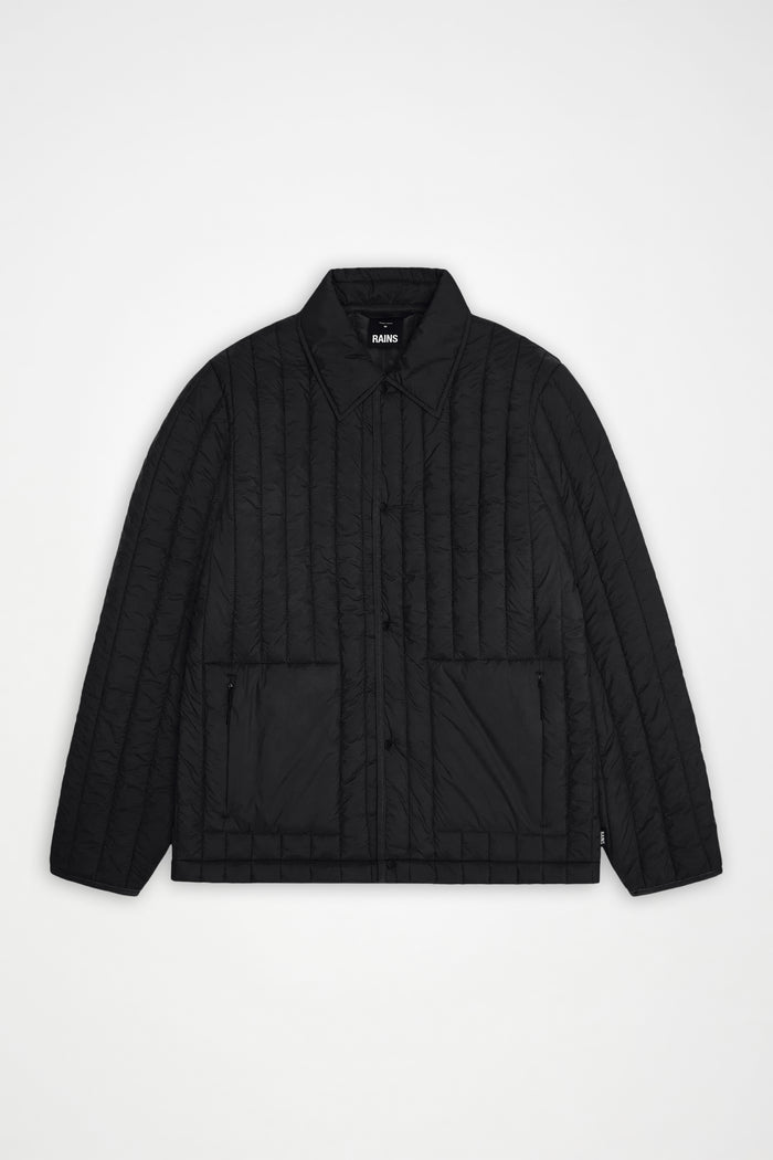 RAINS Banja Liner Overshirt Black Long Sleeve
