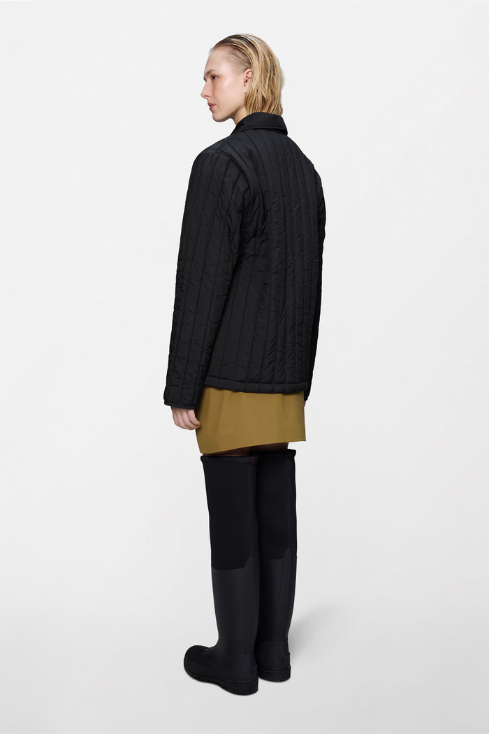 RAINS Banja Liner Overshirt Black Long Sleeve