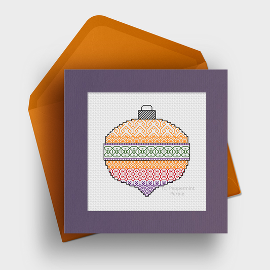 Bauble Card Blackwork Pattern by Peppermint Purple
