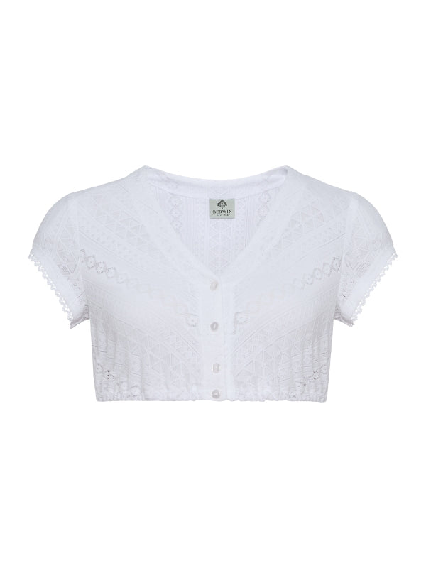 Berwin V-Neck Dirndl Blouse  "Jessica" white