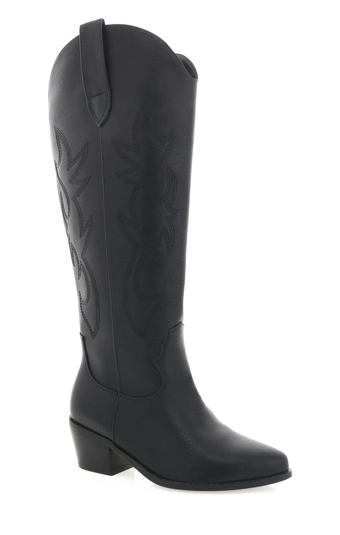 Billini Urson Extra Wide Calf Cowboy Boot ~ Black