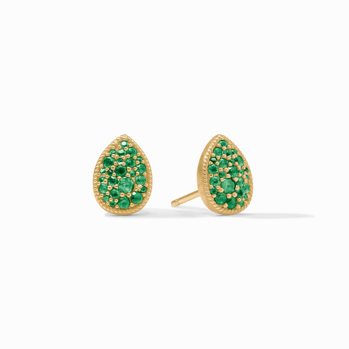 Birthstone Teardrop Stud Earring Gold