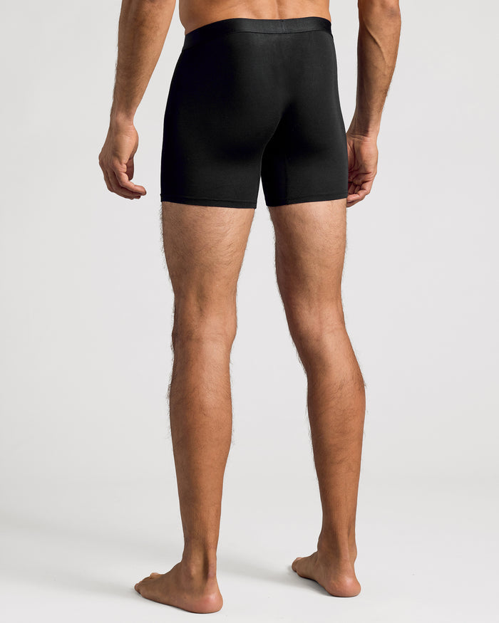 Black Boxer Briefs back view, showcasing soft fabric and supportive waistband.