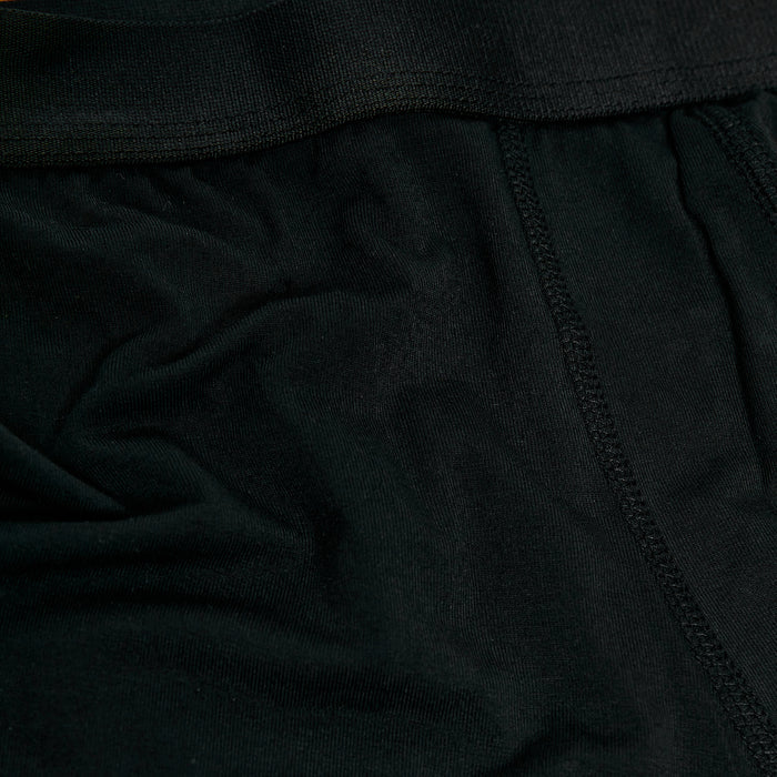Black Boxer Brief with elastic waistband and visible stitching.