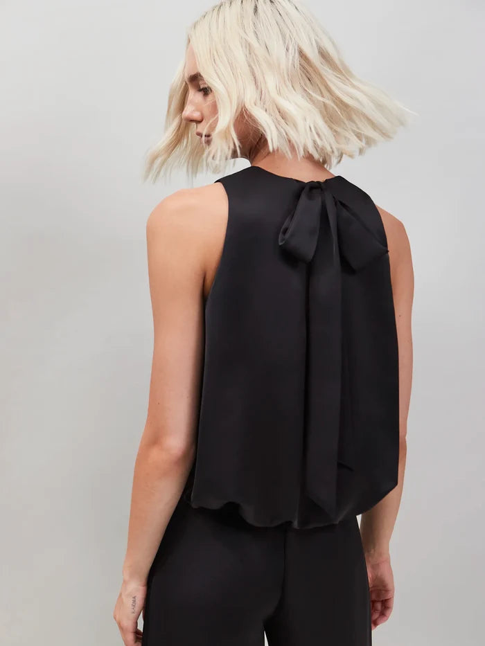 Black Bubble Hem Top