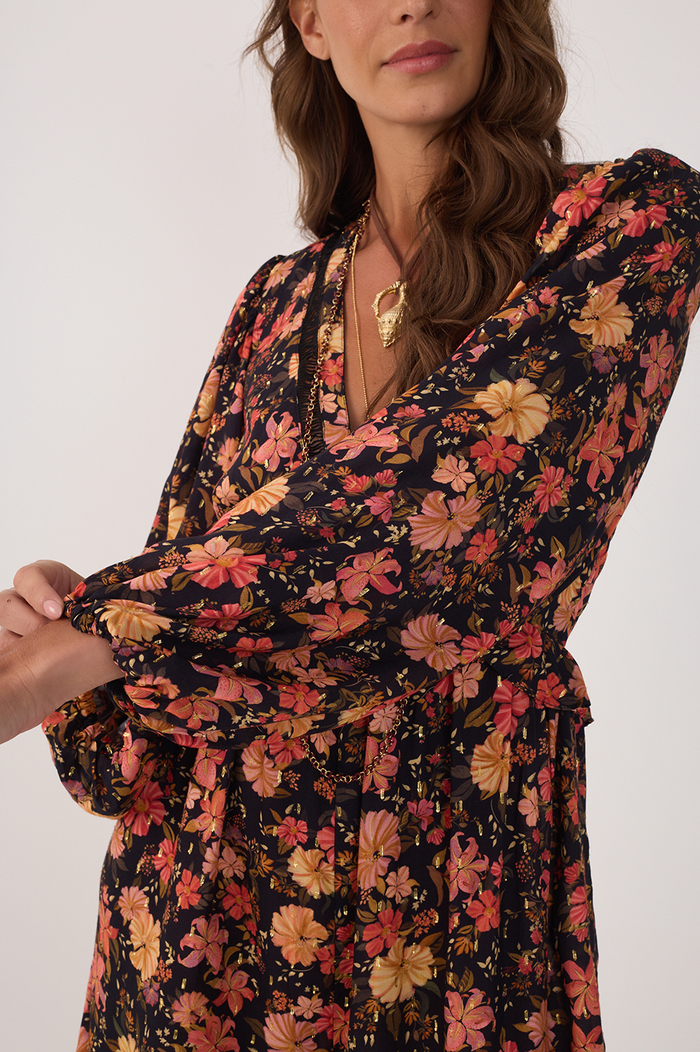 Black Encontro Lurex Long Sleeve Romper_4
