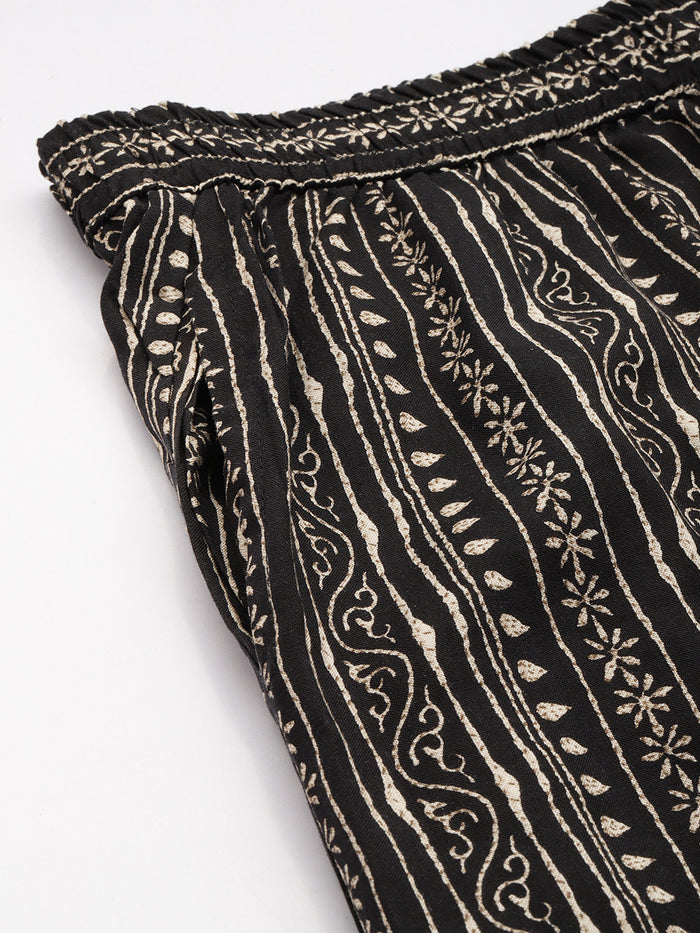 Black Stripe Printed Co-Ords, floral Printed Co-Ords Set, Stripe Printed Palazzos Set, printed co-ords, Stripe printed, co-ord set, Shirt and palazzo set, women’s co-ords, elegant co-ords, two-piece set