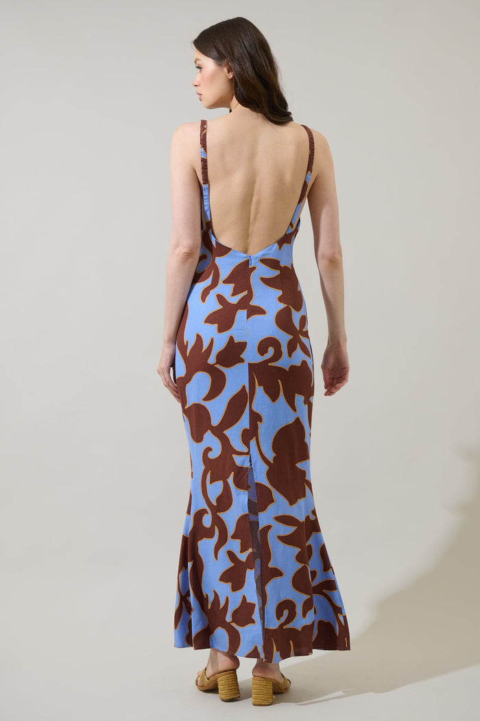 Briley Abstract Mizie Open Back Maxi Dress