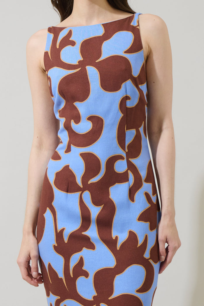 Briley Abstract Mizie Open Back Maxi Dress