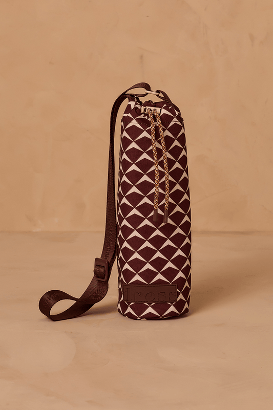 Brown Asa Delta Crossbody Wine Bag_1