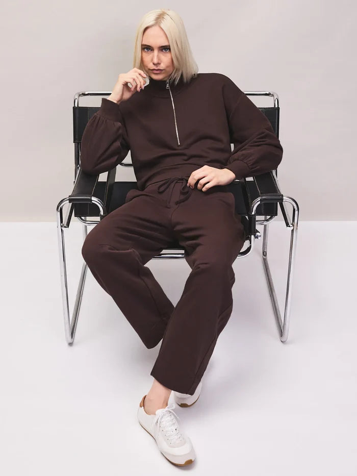 Brown Half-Zip Sweatshirt