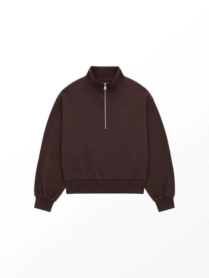Brown Half-Zip Sweatshirt