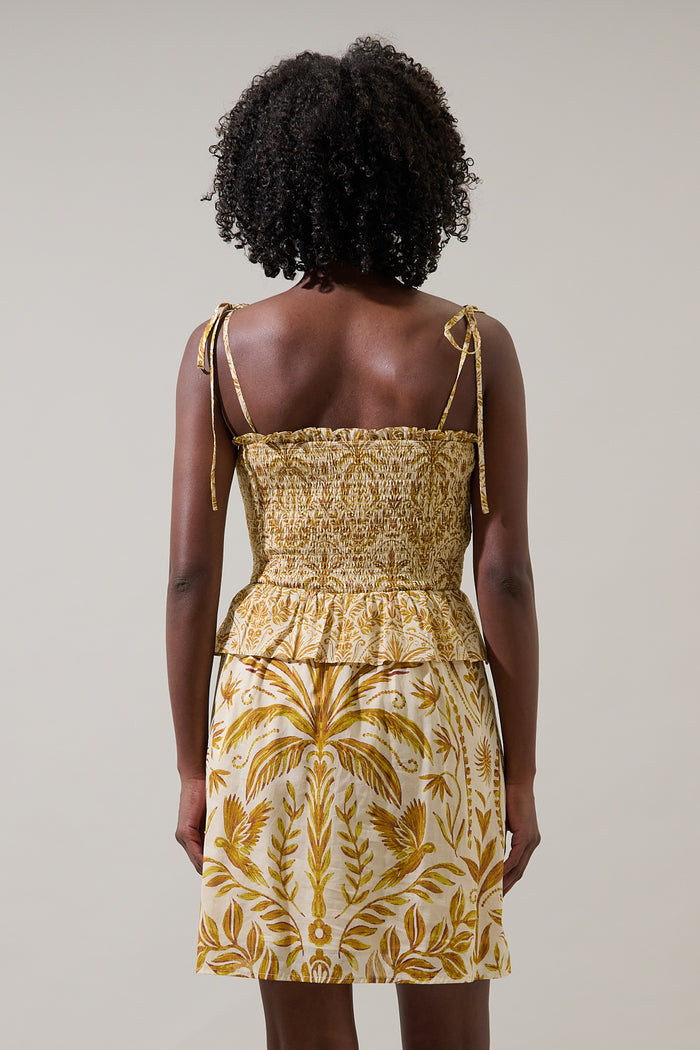 Calina Tropical Irvine Smocked Mini Dress