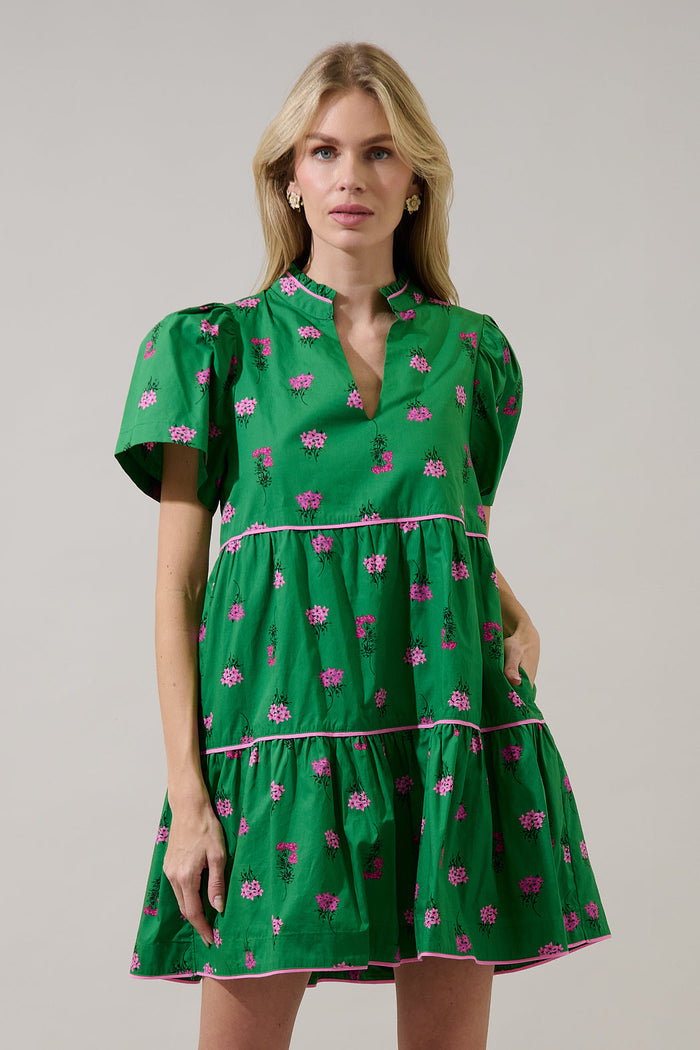 Candace Tiered Mini Dress Vivy Floral