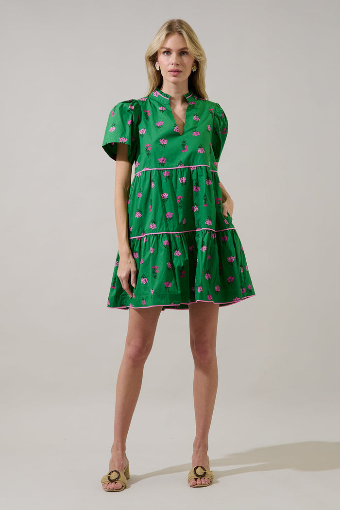 Candace Tiered Mini Dress Vivy Floral