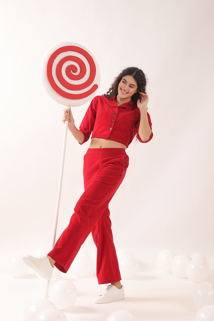 Candy Cane Cotton Corduroy Co-ord Set