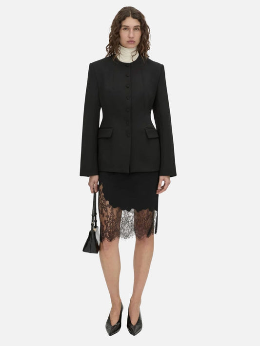 Cayana Lace Knit Skirt - Black