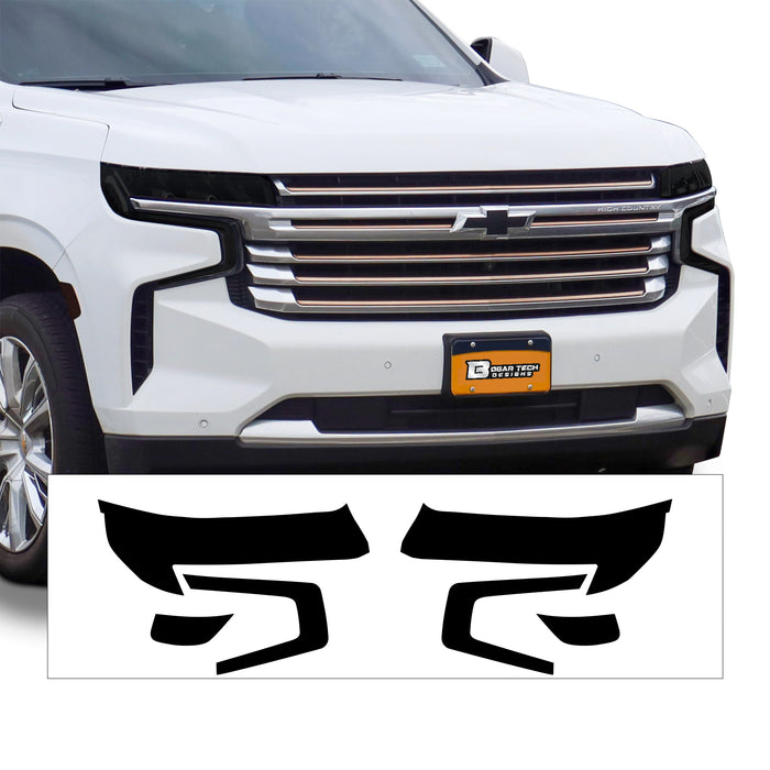 Full Headlight Taillight Precut Smoked PPF Tint Kit Film Overlay Fits Chevy Tahoe Suburban 2021 - 2024 - Bogar Tech Designs