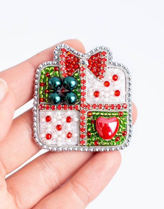 Christmas Present Beaded Embroidery Brooch/Hanging Decoration Kit