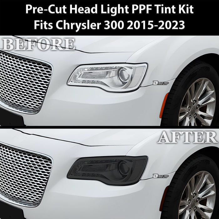 Head Light Head Light Overlay Tint Film Sticker Fits Chrysler 300 C 2015 - 2023 - Bogar Tech Designs