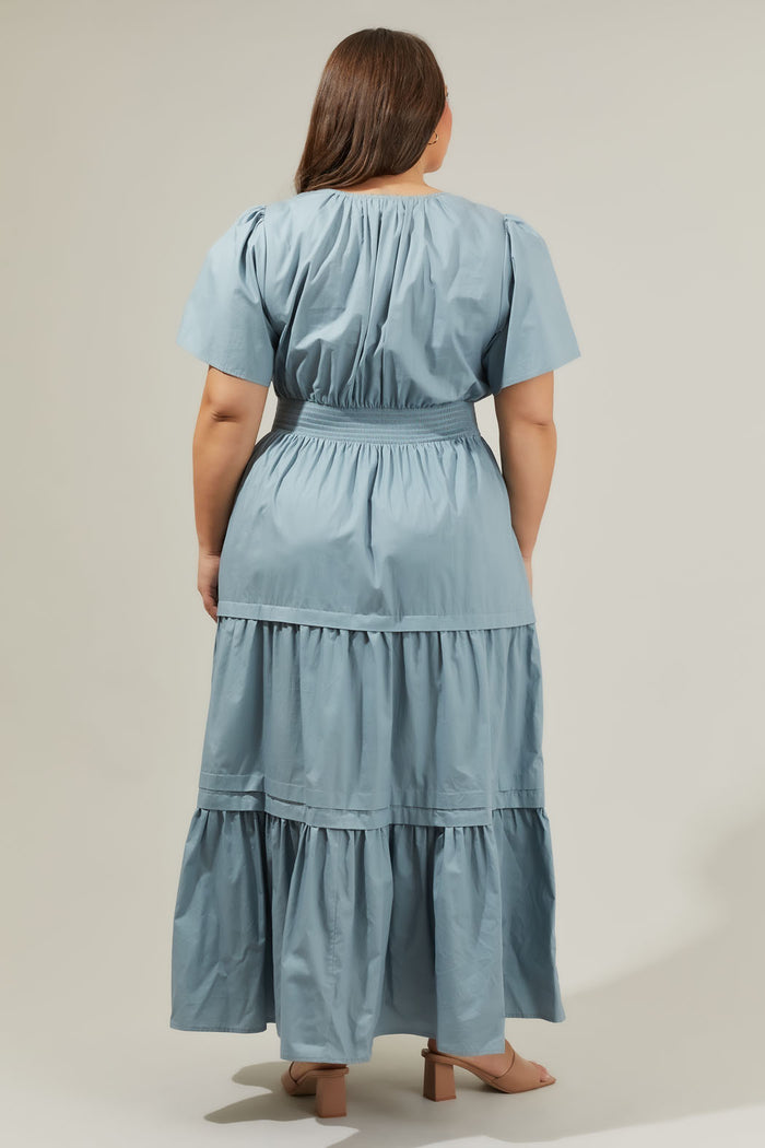 Cider Palmer Poplin Maxi Dress Curve