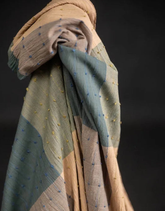 Citalia Blues Loopy Indian Cotton Fabric