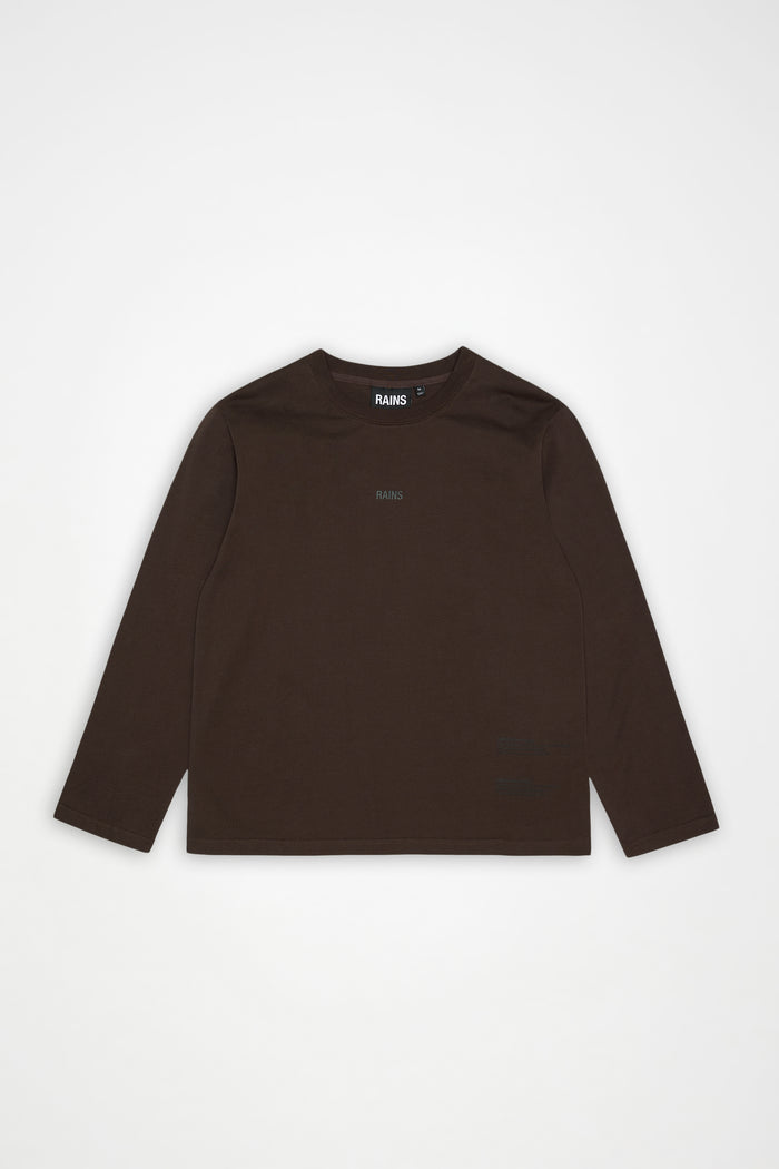 RAINS Classic Long Sleeve T-shirt Rains Bark Long Sleeve