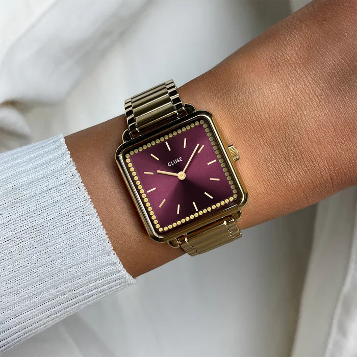 Cluse La Tétragone Watch Steel, Wine stones, Gold Colour
CW10314