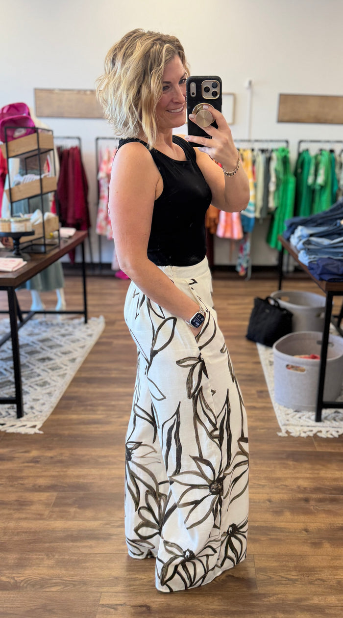 Coastal Bloom Wide Leg Pants