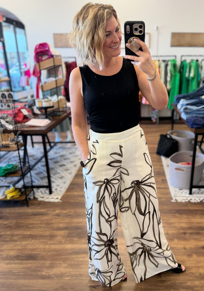 Coastal Bloom Wide Leg Pants