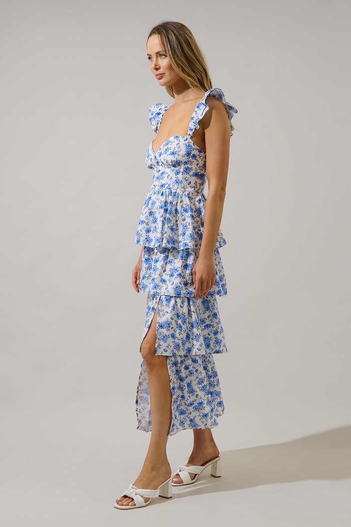 Covina Tiered Midi Dress Patty Floral