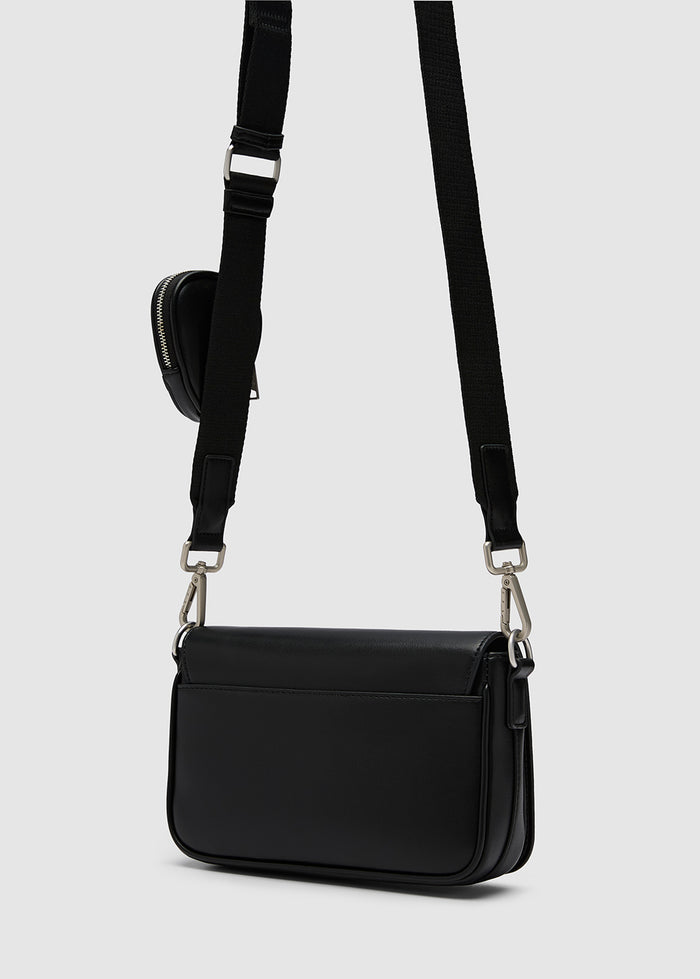 CROSSBODY FLAP BAG WITH SIGNATURE POUCH