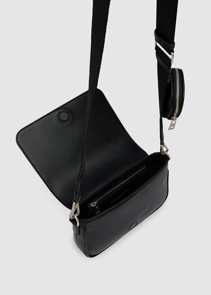 CROSSBODY FLAP BAG WITH SIGNATURE POUCH