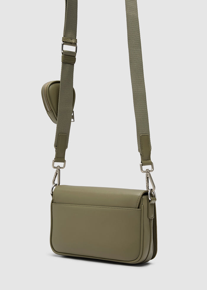 CROSSBODY FLAP BAG WITH SIGNATURE POUCH