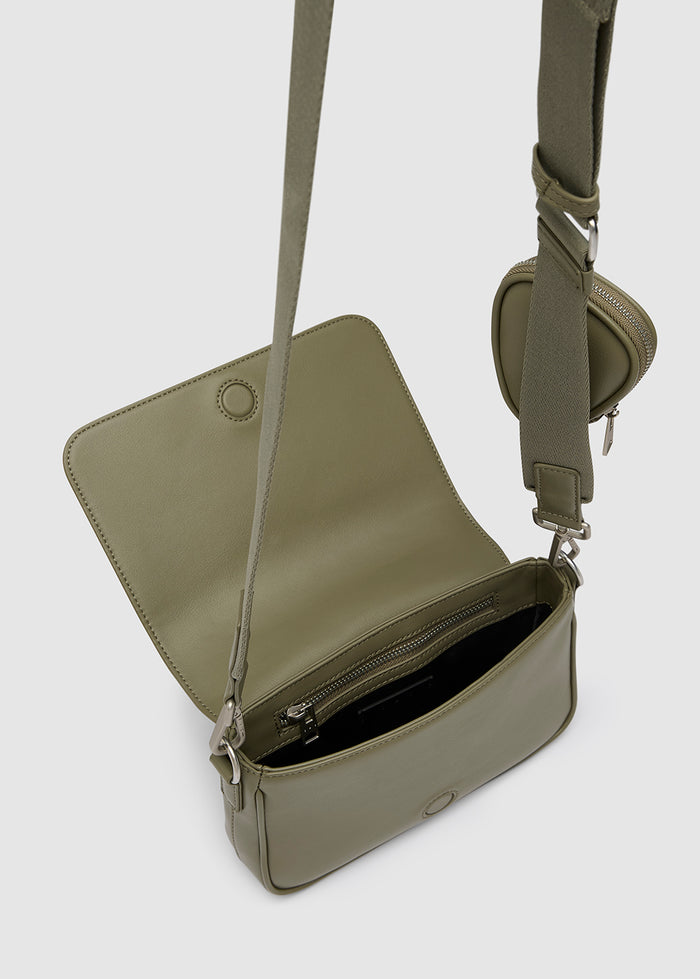 CROSSBODY FLAP BAG WITH SIGNATURE POUCH