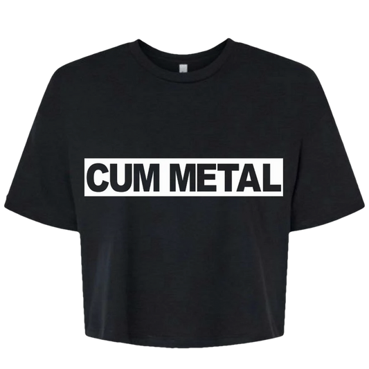 "Cum Metal" Black Crop Top