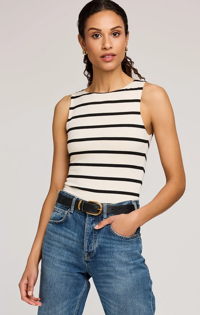 Cyrus Tank - Cream Stripe