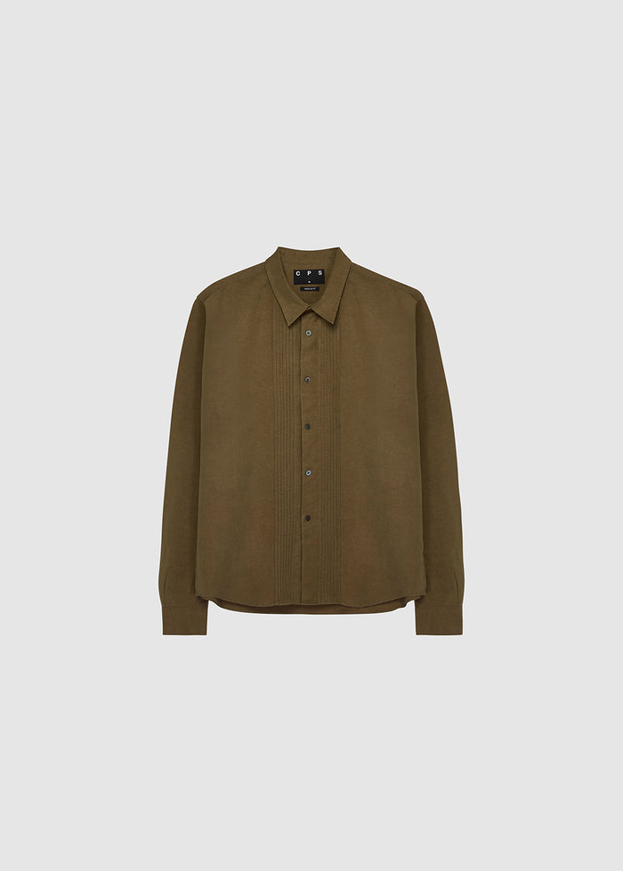DARK BROWN POPLIN SHIRT