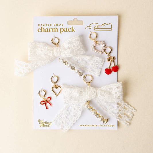 DE - Shoe Charm Pack - Lace Ribbon w Cherry