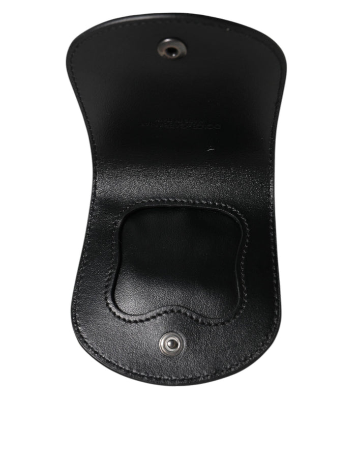 Dolce & Gabbana Black Exotic Skin Coin Condom Case Holder Pocket Wallet