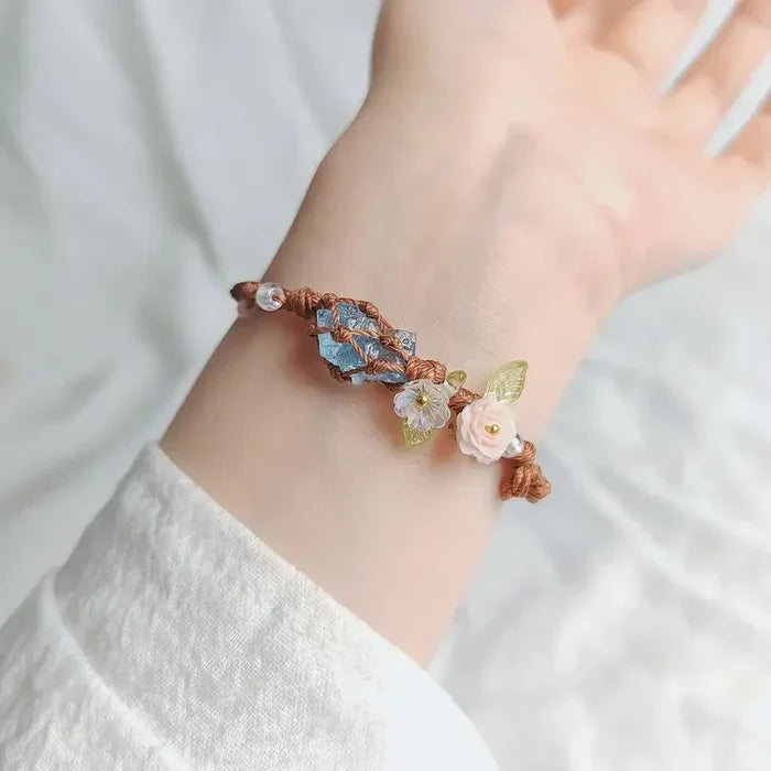 Elyssavine - Bracelet Bohème Fleur & Cristal