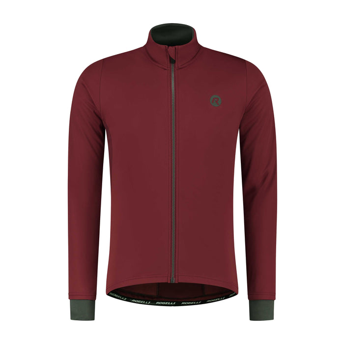 Rogelli Essential fietsjack heren bordeaux voorkant.