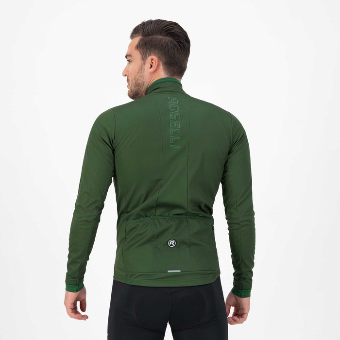 Rogelli Essential fietsjack heren groen gedragen achterkant.