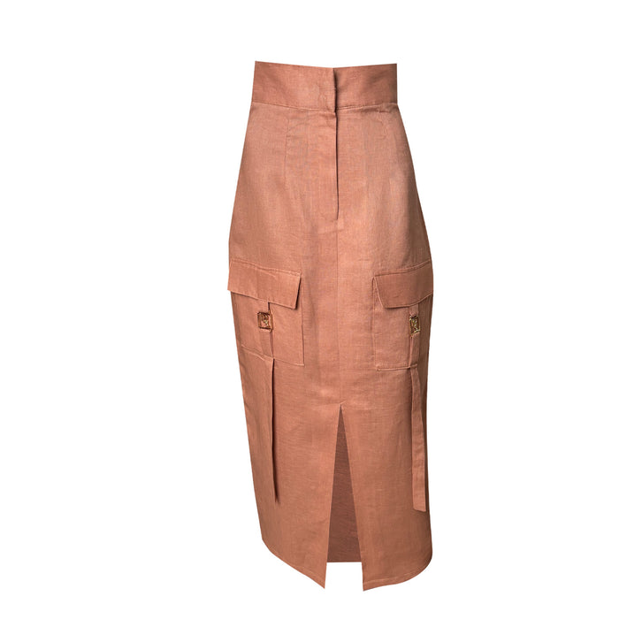 Fabrosanz: Beige Linen Skirt