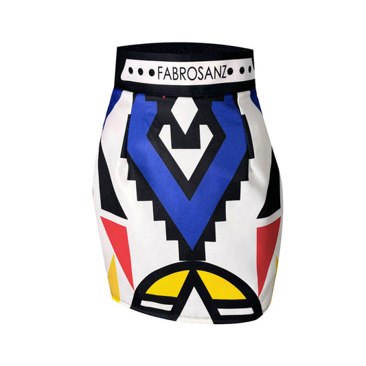 Fabrosanz: Blue Nguni Print Skirt