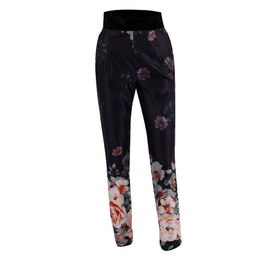 Fabrostyling: Floral Pants With Velvet Waistband