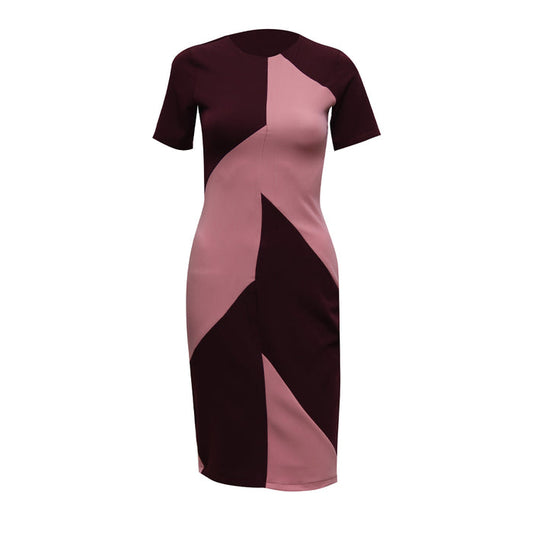 Fabrostyling: Pink & Burgundy Panel Dress