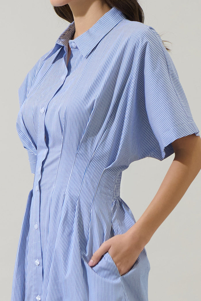 Fannie Striped Kristy Collared Mini Dress