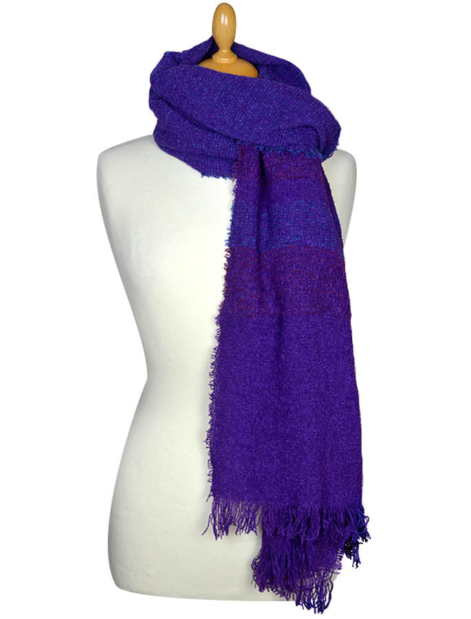 Fine Lambswool Celtic Stole - #color_purple-wine