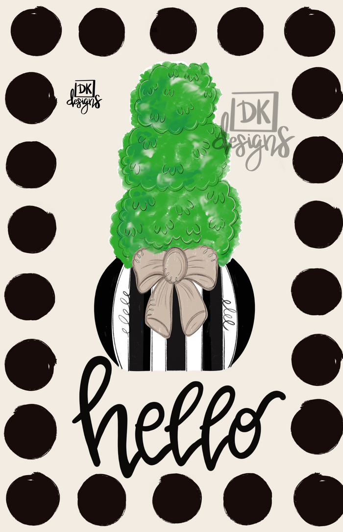 Flag Topiary Black & White Garden Glam